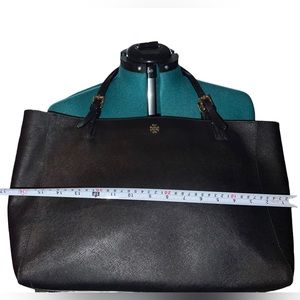 Authentic Tory Burch Saffiano Leather Tote Black